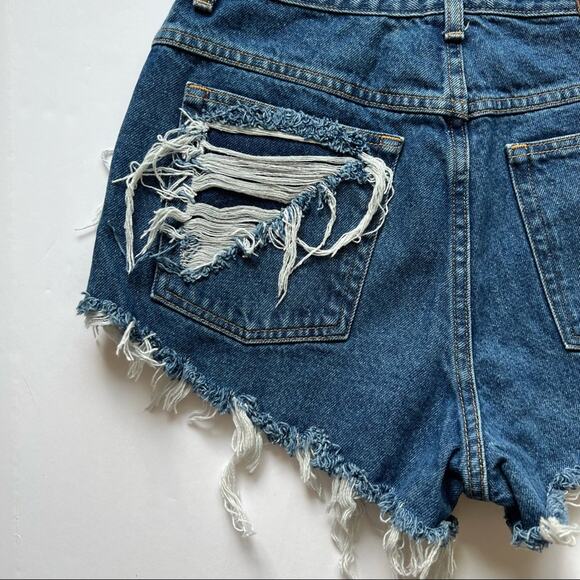 Vintage L.L. Bean Denim Shorts 31" High Rise Custom Distressed - Picture 6 of 12